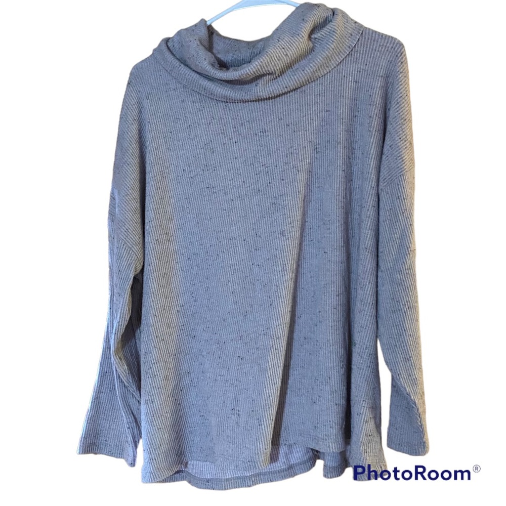 1X Gray Cowl Neck Sweater- Soft